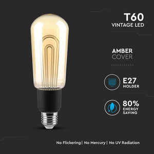 V-TAC LAMPADINA LED E27 5W BULB T60 AMBRATA