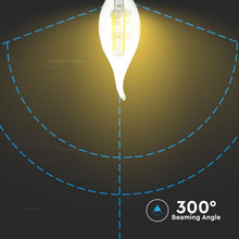 Carica l&#39;immagine nel visualizzatore di Gallery, V-TAC  LAMPADINA LED E14 4W CANDELA FILAMENT CHIP SAMSUNG
