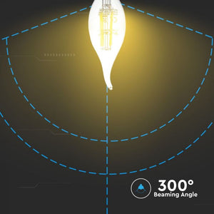 V-TAC  LAMPADINA LED E14 4W CANDELA FILAMENT CHIP SAMSUNG