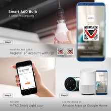 Carica l&#39;immagine nel visualizzatore di Gallery, V-TAC SMART LAMPADINA LED WI-FI E27 11W BULB A60 RGB+W 4IN1 DIMMERABILE
