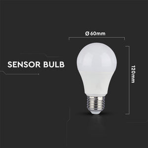V-TAC LAMPADINA LED E27 11W BULB A60 CON SENSORE DI MOVIMENTO A MICROONDE E CREPUSCOLARE