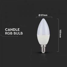 Carica l&#39;immagine nel visualizzatore di Gallery, V-TAC LAMPADINA LED E14 3,5W CANDELA RGB+W CON TELECOMANDO
