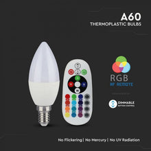 Carica l&#39;immagine nel visualizzatore di Gallery, V-TAC LAMPADINA LED E14 3,5W CANDELA RGB+W CON TELECOMANDO
