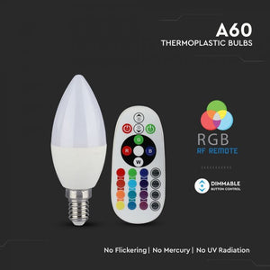 V-TAC LAMPADINA LED E14 3,5W CANDELA RGB+W CON TELECOMANDO