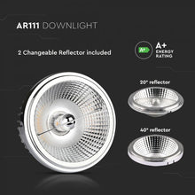 Carica l&#39;immagine nel visualizzatore di Gallery, V-TAC LAMPADINA LED AR111 20W FARETTO DA INCASSO CON 2 RIFLETTORI 20-40°
