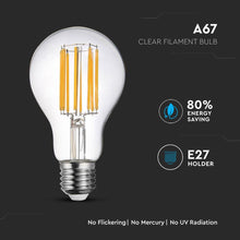 Carica l&#39;immagine nel visualizzatore di Gallery, V-TAC  LAMPADINA LED E27 18W BULB A67 FILAMENT
