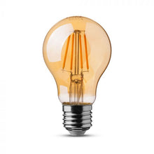 Carica l&#39;immagine nel visualizzatore di Gallery, V-TAC LAMPADINA LED E27 6W BULB A60 CHIP SAMSUNG FILAMENTO AMBRATA
