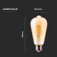 Carica l&#39;immagine nel visualizzatore di Gallery, V-TAC LAMPADINA LED E27 6W BULB ST64 FILAMENTO
