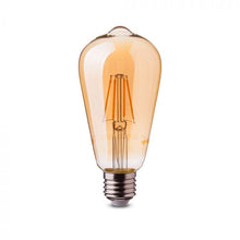 Carica l&#39;immagine nel visualizzatore di Gallery, V-TAC LAMPADINA LED E27 6W BULB ST64 FILAMENTO
