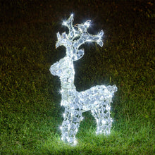 Cargar imagen en el visor de la galería, Renna luminosa con cristalli, led bianco freddo e caldo
