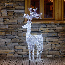 Carica l&#39;immagine nel visualizzatore di Gallery, Renna con cristalli, h. 120 cm, led bianco freddo o caldo
