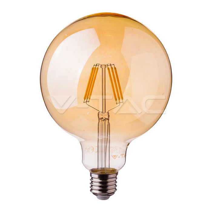 V-TAC LAMPADINA LED E27 6W GLOBO G95 CHIP SAMSUNG FILAMENTO AMBRATA