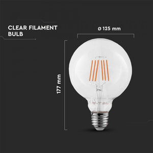 V-TAC LAMPADINA LED E27 6W GLOBO G125 CHIP SAMSUNG