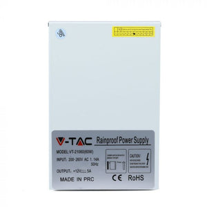 V-TAC ALIMENTATORE 60W RAINPROOF IP45 A 2 USCITE CON MORSETTI A VITE