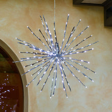 Carica l&#39;immagine nel visualizzatore di Gallery, Stella argento flashing, h. 60 cm, led bianco freddo o caldo
