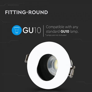 V-TAC  PORTAFARETTO ORIENTABILE ROTONDO DA INCASSO PER LAMPADINE GU10 E GU5.3