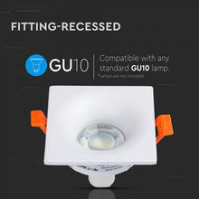 Carica l&#39;immagine nel visualizzatore di Gallery, V-TAC PORTAFARETTO DA INCASSO PER LAMPADINE GU10 E GU5.3
