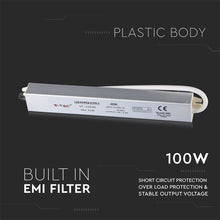 Carica l&#39;immagine nel visualizzatore di Gallery, V-TAC  ALIMENTATORE 100W IMPERMEABILE IP67 A 1 USCITA CON CAVI A SALDARE
