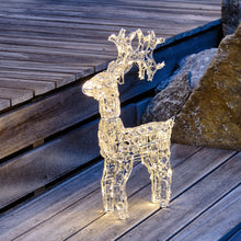 Cargar imagen en el visor de la galería, Renna luminosa con cristalli, led bianco freddo e caldo
