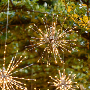 TWIGball argento, h. 30 cm, 80 led bianco , cavo bianco