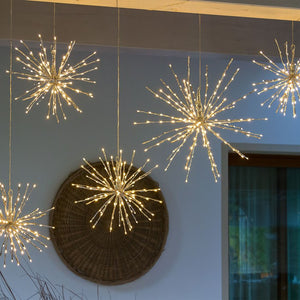 TWIGball argento, led bianco caldo