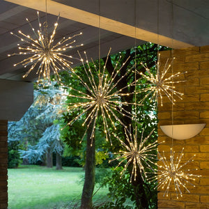 TWIGball argento, led bianco caldo