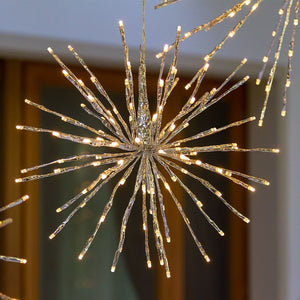 TWIGball argento, led bianco caldo