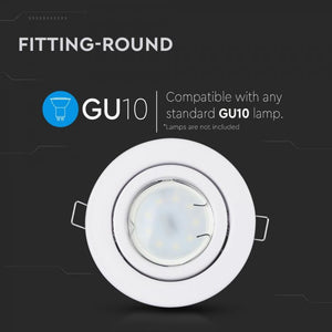 V-TAC PORTAFARETTO ORIENTABILE  DA INCASSO PER LAMPADINE GU10 E GU5.3