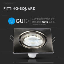 Carica l&#39;immagine nel visualizzatore di Gallery, V-TAC PORTAFARETTO ORIENTABILE  DA INCASSO PER LAMPADINE GU10 E GU5.3
