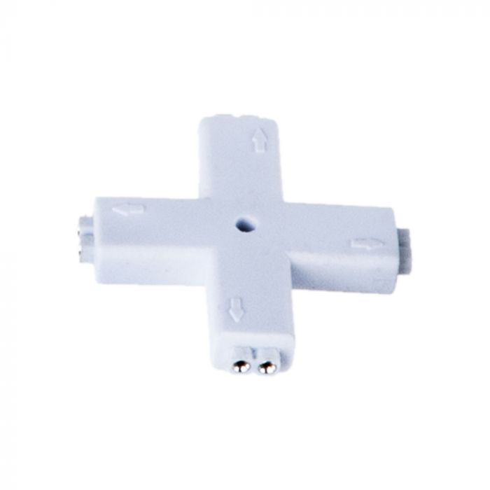 CONNETTORE ANGOLARE CONSECUTIVO A X PER STRISCE LED MONOCOLORE