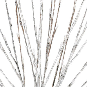 Ramo argento h 100 cm, 144 led bianco , cavo trasparente