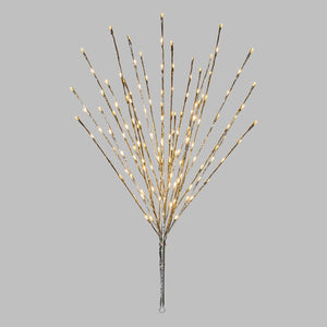 Ramo argento h 100 cm, 144 led bianco , cavo trasparente