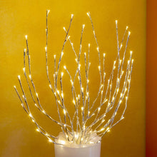 Cargar imagen en el visor de la galería, Ramo argento h 100 cm, 144 led bianco , cavo trasparente
