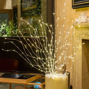 Tralcio Ramo argento 3 m, 288 led bianco caldo, cavo trasparente