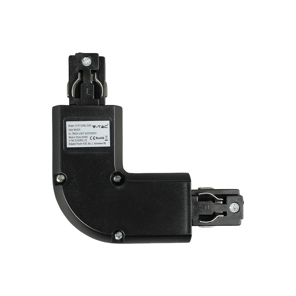 V-TAC CONNETTORE L A 4 POLI COLORE NERO PER TRACK LIGHT