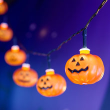 Carica l&#39;immagine nel visualizzatore di Gallery, CATENA 1,8 m, 10 ZUCCHE HALLOWEEN, BIANCO FREDDO
