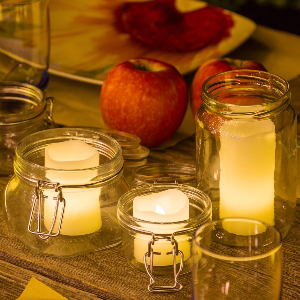 SET 3 CANDELE AVORIO LED BIANCO CALDO