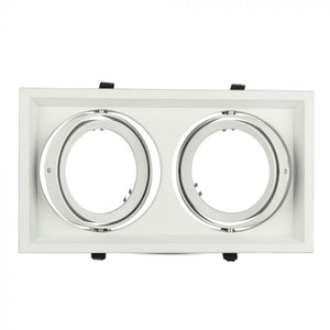 V-TAC PORTAFARETTO DOPPIO ORIENTABILE DA INCASSO PER LAMPADINE AR111