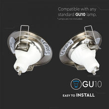 Cargar imagen en el visor de la galería, V-TAC 2 PORTAFARETTI FISSI ROTONDI DA INCASSO PER LAMPADINE GU10 E GU5.3

