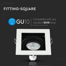 Carica l&#39;immagine nel visualizzatore di Gallery, V-TAC PORTAFARETTO ORIENTABILE  DA INCASSO PER LAMPADINE GU10 E GU5.3
