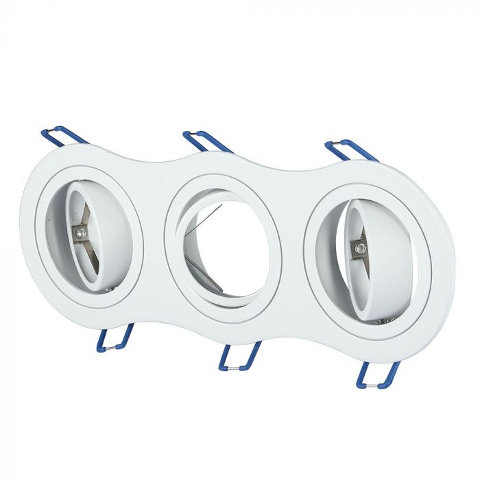 V-TAC PORTAFARETTO ORIENTABILE DA INCASSO PER 3 LAMPADINE GU10 E GU5.3