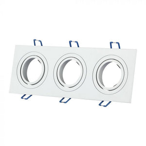 V-TAC PORTAFARETTO ORIENTABILE DA INCASSO PER 3 LAMPADINE GU10 E GU5.3