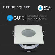 Carica l&#39;immagine nel visualizzatore di Gallery, V-TAC PORTAFARETTO DA INCASSO IP54 PER LAMPADINE GU10 E GU5.3

