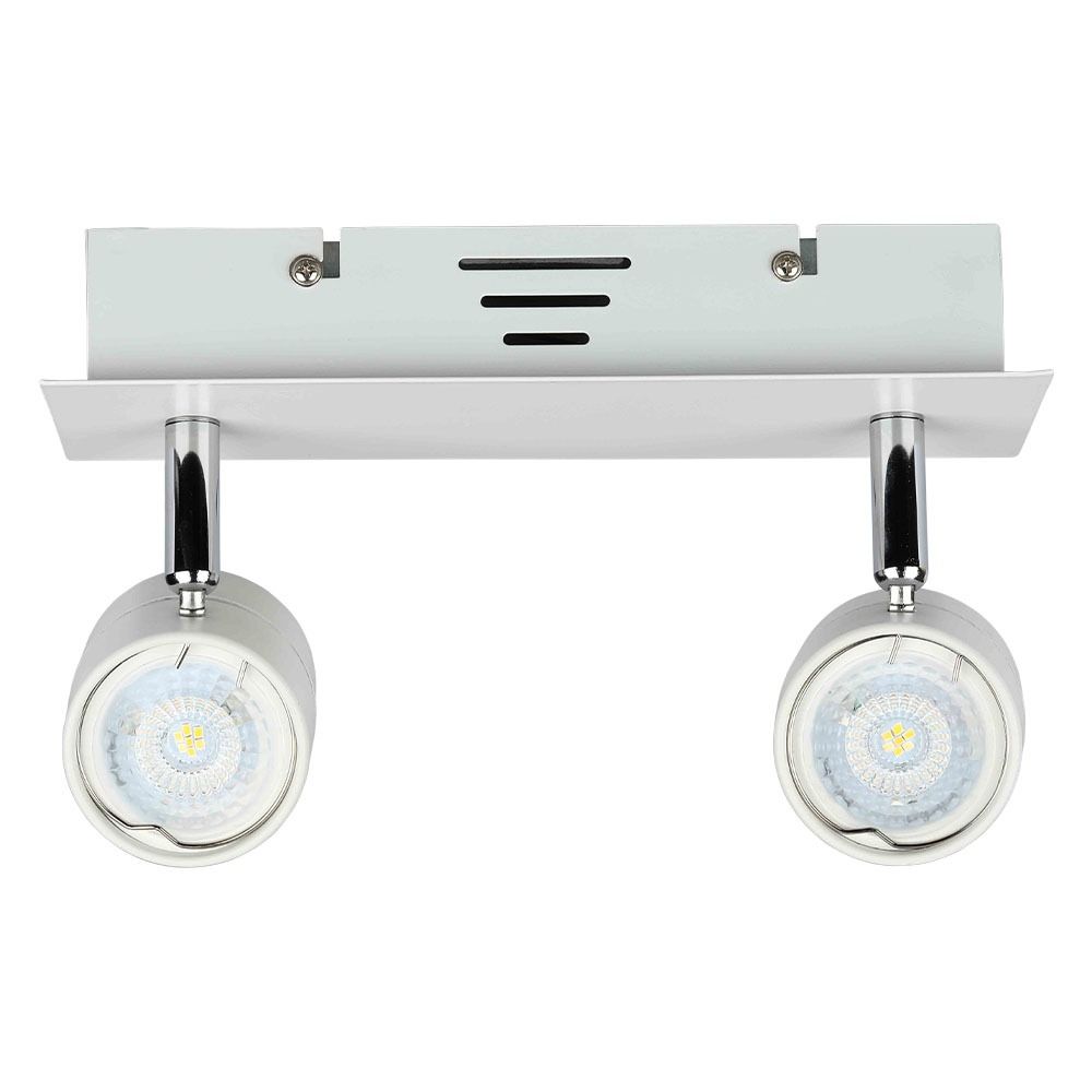 V-TAC PORTAFARETTO DA INCASSO TRACK LIGHT ORIENTABILE PER 2 LAMPADINE GU10