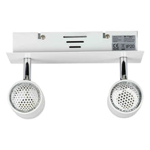 Carica l&#39;immagine nel visualizzatore di Gallery, V-TAC PORTAFARETTO DA INCASSO TRACK LIGHT ORIENTABILE PER 2 LAMPADINE GU10
