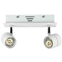 Carica l&#39;immagine nel visualizzatore di Gallery, V-TAC PORTAFARETTO DA INCASSO TRACK LIGHT ORIENTABILE PER 2 LAMPADINE GU10
