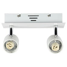 Carica l&#39;immagine nel visualizzatore di Gallery, V-TAC PORTAFARETTO DA INCASSO TRACK LIGHT ORIENTABILE PER 2 LAMPADINE GU10
