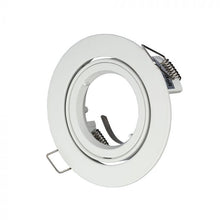 Cargar imagen en el visor de la galería, V-TAC PORTAFARETTO ORIENTABILE ROTONDO DA INCASSO PER LAMPADINE GU10 E GU5.3
