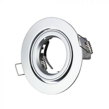 Cargar imagen en el visor de la galería, V-TAC PORTAFARETTO ORIENTABILE ROTONDO DA INCASSO PER LAMPADINE GU10 E GU5.3
