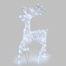 Carica l&#39;immagine nel visualizzatore di Gallery, Renna luminosa galoppante con cristalli trasparenti, led bianco freddo
